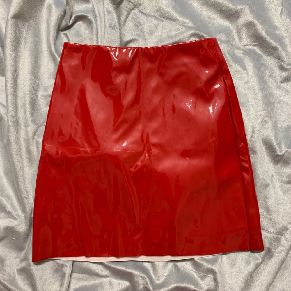 Smokin’ hot red rubber skirt
